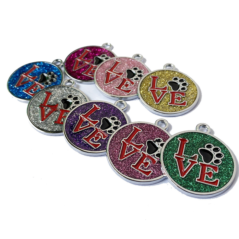 New love cat and dog pendant, pet creative identity tag, pet collar, hanging accessory, anti-loss engraved dog tag