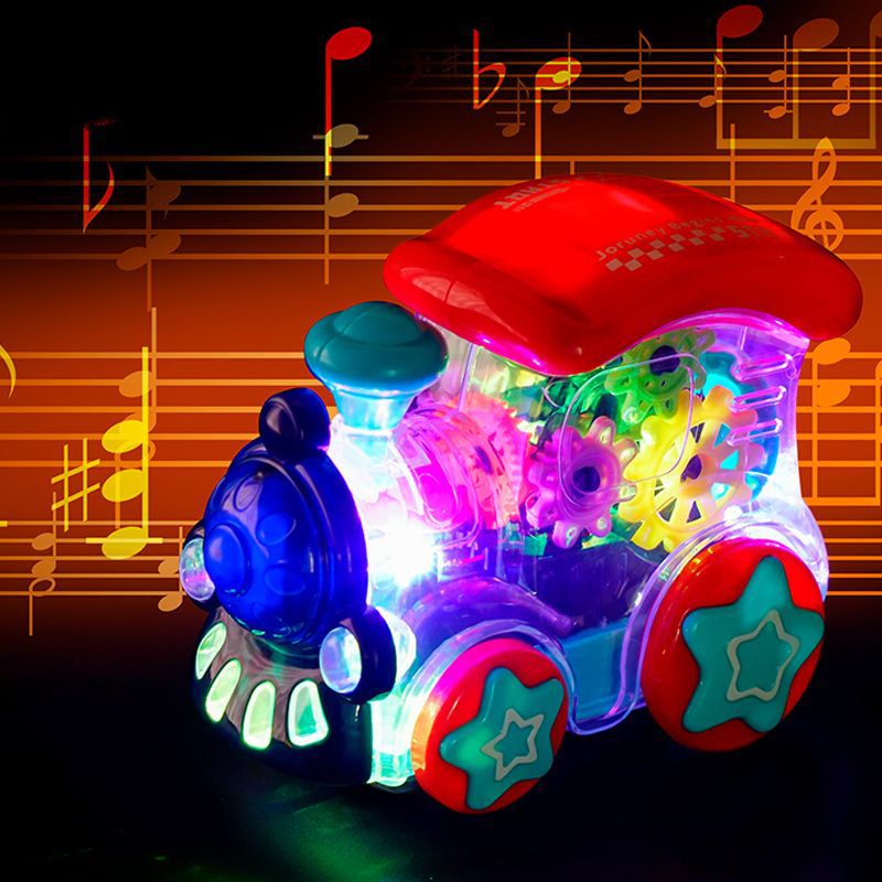 Electric children's universal toy car transparent music light gear train toy night market floor stall toy wholesale details Picture