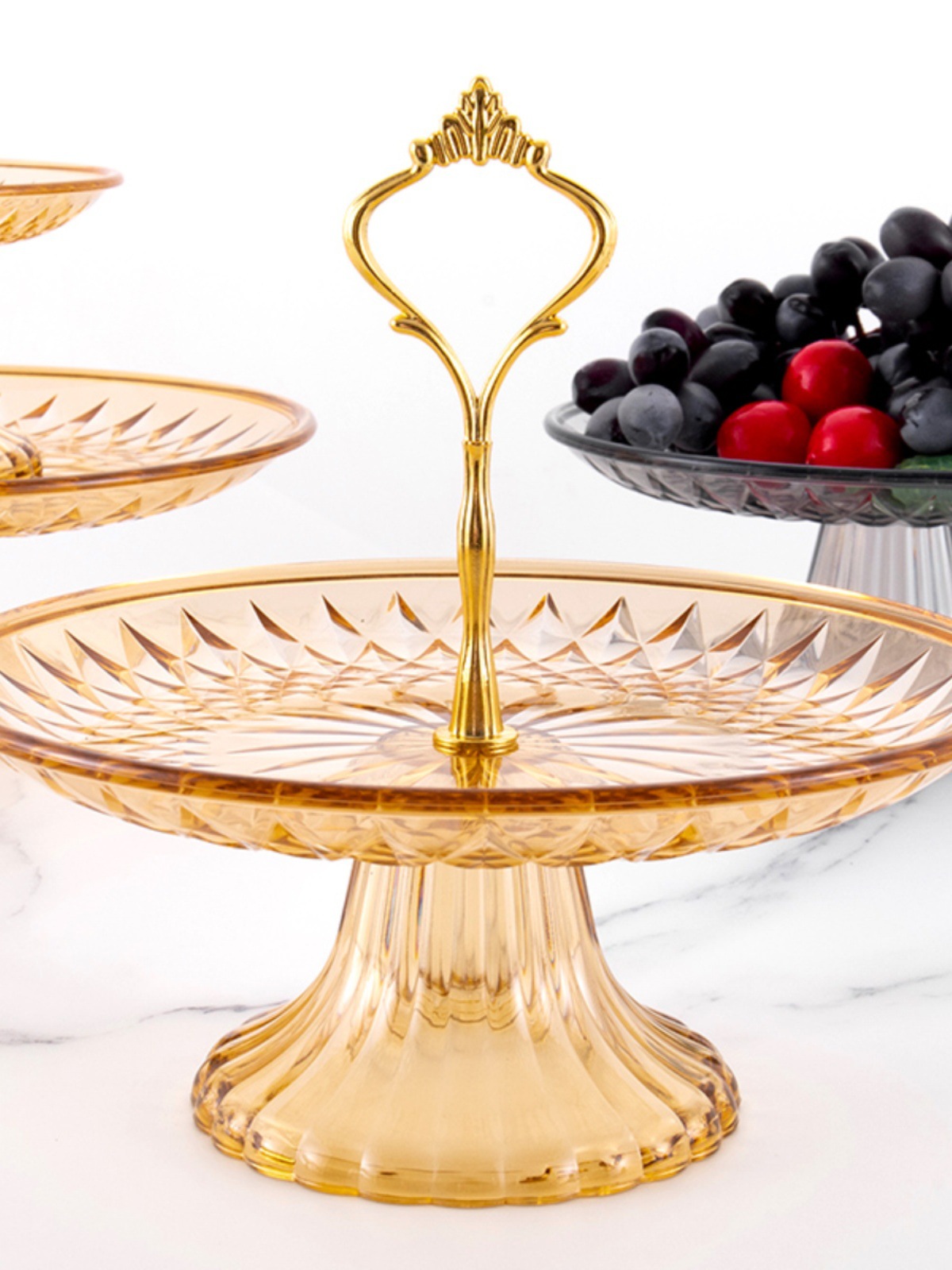 Acrylic Fruit Tray Plastic Ktv Bar Commercial Living Room Transparent Household Candy Creative High Special Fruit Basin Item Picture
