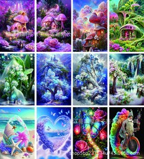 Cross-border diy Amazon new 5d diamond painting full of diamond landscape decoration picture stick diamond cross-stitch factory direct sales