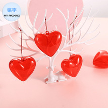 透明爱心盒 透明塑料心形球圣诞球情人节装饰吊饰挂件ps塑料