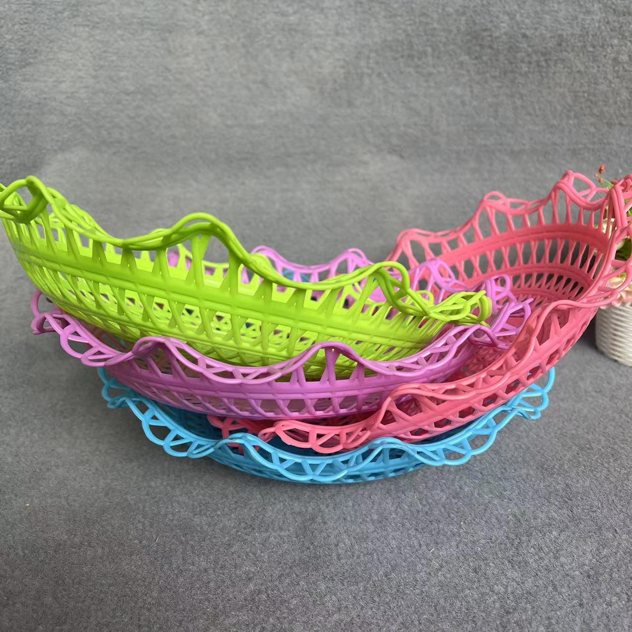 【 Zone 3-9 】902 Fruit Basket 300 yuan per box, hollow vegetable washing basket, Fruit basket, round fruit basin basket, creative living room plastic fruit basket wholesale Specification image