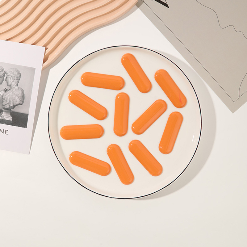 Acrylic glossy oval long strip candy-colored hair clip patch diy accessory, Macron color bestseller details Picture