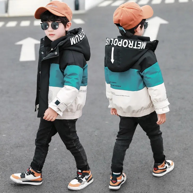 A short winter cotton-padded jacket for boys, a thick and warm Korean-style casual cotton-padded jacket for big kids, and a cool and stylish top for little boys Specification image