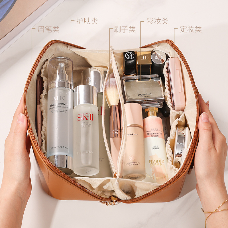 Makeup Bag Network Red Large Capacity Portable New Ins Convenient Makeup Box Travel Toiletry Bag Cosmetics Storage Bag Specification drawing