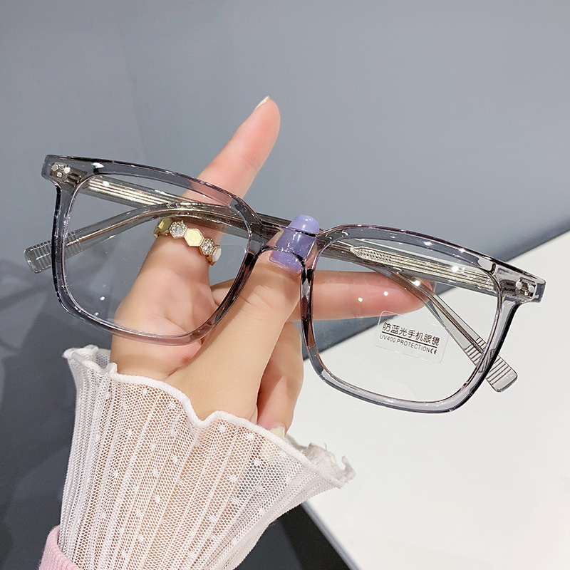 新款TR眼镜框批发时尚近视眼镜防蓝光平光镜纯黑色眼镜框素颜神器详情图3