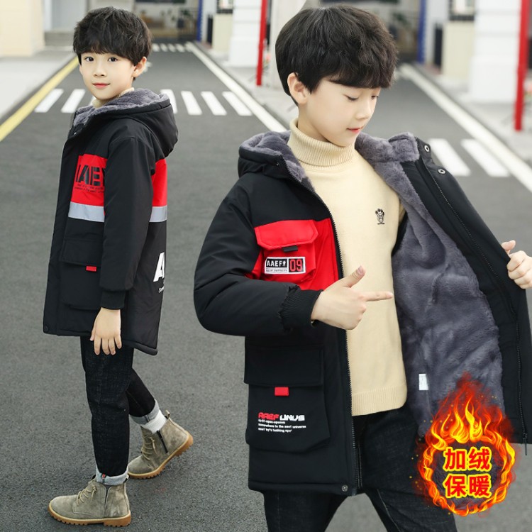 Children's Clothing For Boys With Fleece Coat Autumn And Winter Clothing 2023 New Thickened Cotton-Padded Clothing For Children To Overcome Warm Cotton-Padded Clothing details Picture