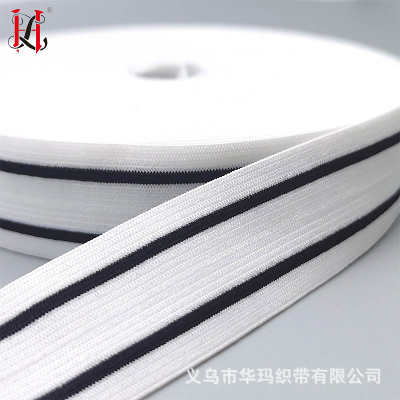 Stock Double Black And White Striped Double Fold Bag With Side Solid Color Knitted Belt Garment Bag Double Fold Bag With Side Garment Pants details Picture