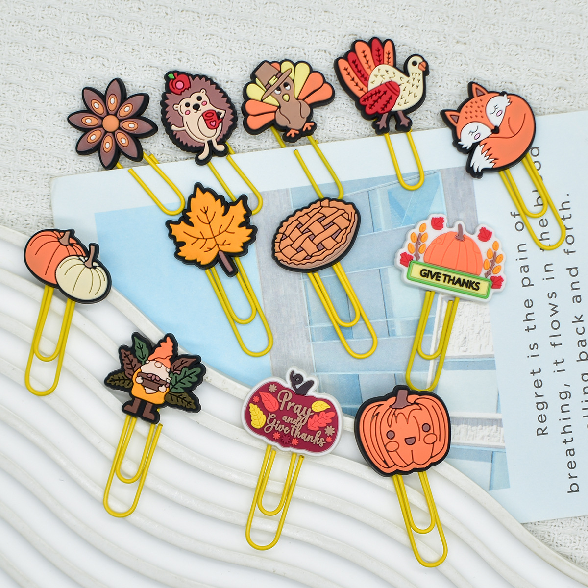 亚马逊感恩节书签diy学生文具卡通曲别针可爱大号回形针办公用品产品图