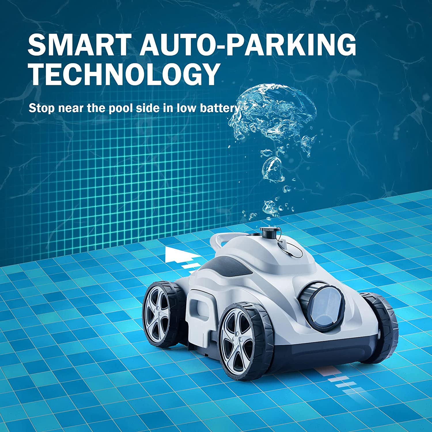 Cordless wireless intelligent fully automatic swimming pool cleaning robot, vacuum cleaner, villa cleaner, underwater robot factory Application Scenario