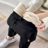 Thickened and fleece lambskin sport pants for women to wear in winter, fitted with casual high-waisted thermal pants and Harem pants Application Scenario