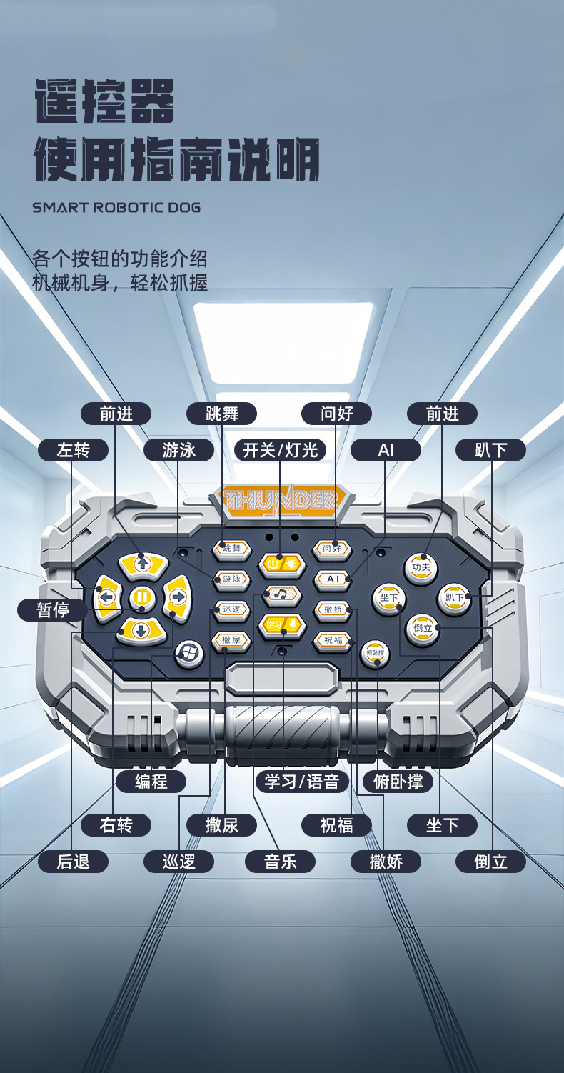 FOOZAC跨境智能AI编程机器狗APP语音遥控电子宠物狗仿生机器人陪伴玩具详情8