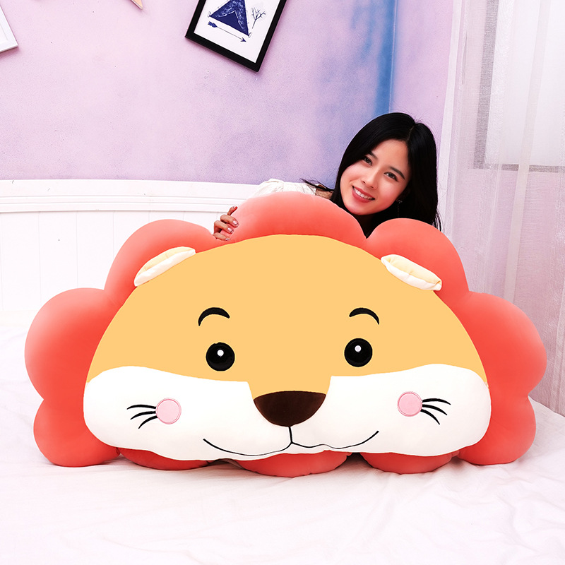 Cartoon New Sunflower Headboard Pillow Creative Cute Lion Sleeping Clamp Leg Pillow Cute Animal Backrest details Picture