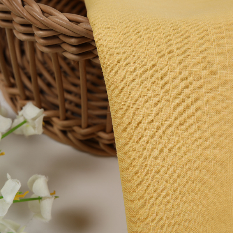 全棉24*60砂洗竹节 仿麻无弹竹节棉布 中国风棉麻衬衫连衣裙面料