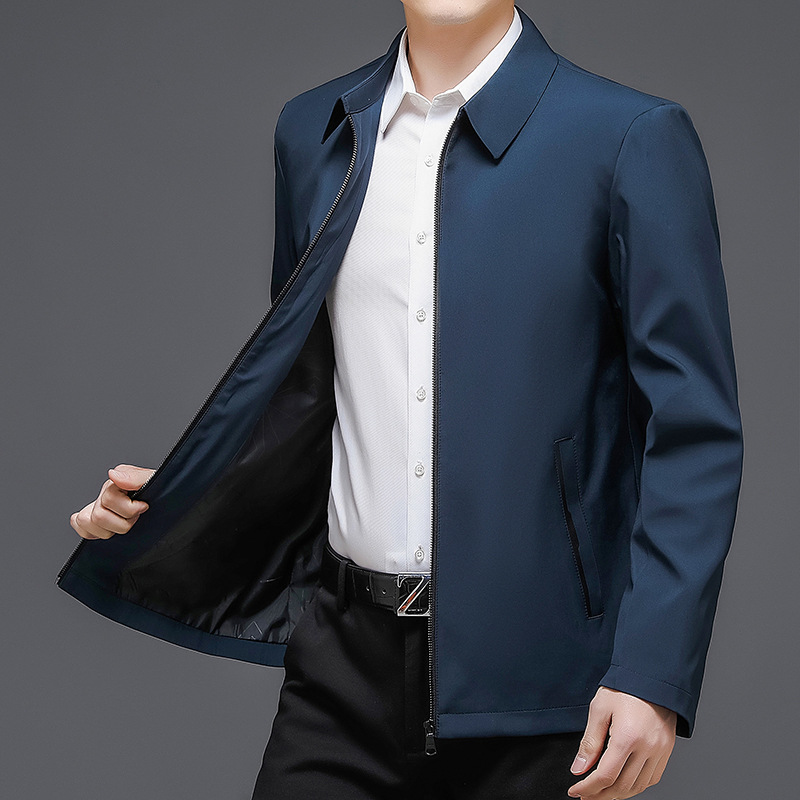 Autumn middle-aged and elderly jacket, men's lapel, large-sized jacket, top, business casual men's wear, dad's wear Specification image