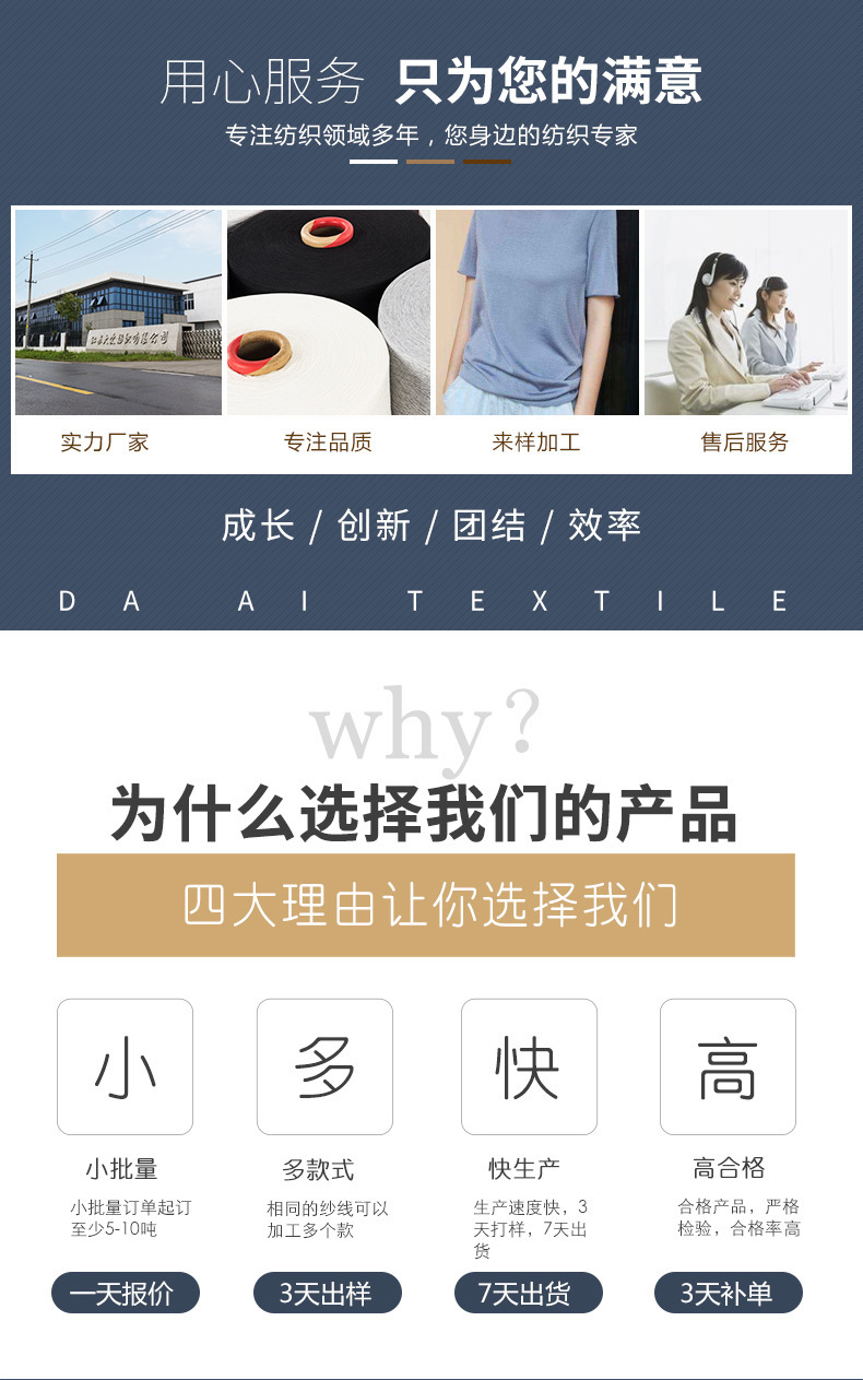 供应有色棉纱线色纱毛巾纱纺织针织线罗纹缝纫线气流纺灰色棉纺纱详情2