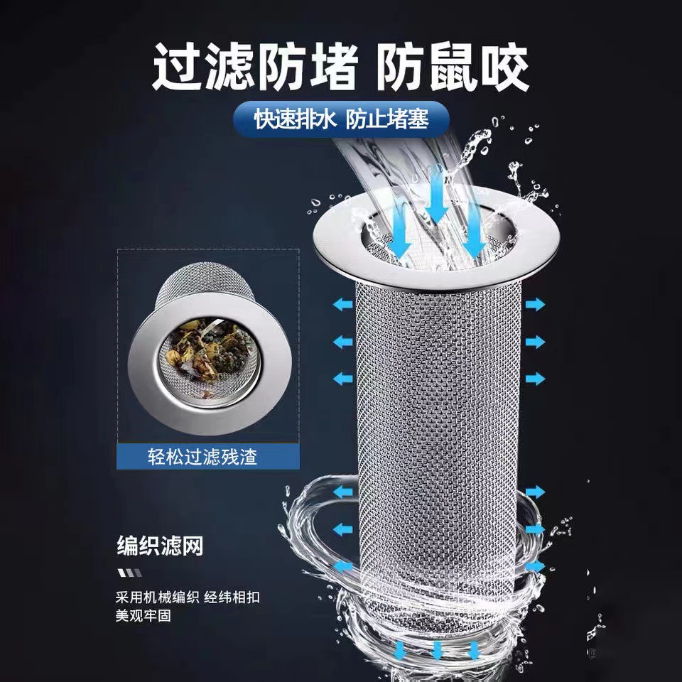 Stainless steel sewer floor screen, anti-hair and anti-clogging filter screen for bathroom, washbasin water plug filter screen details Picture
