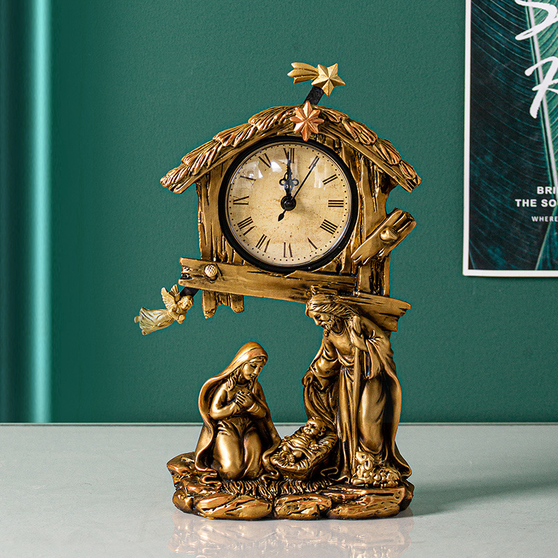 Manufacturers Creative Resin Ornaments Arts And Crafts Gifts Clock Eagle Horse Decoration Antique Living Room Bedroom Home Furnishings Application Scenario