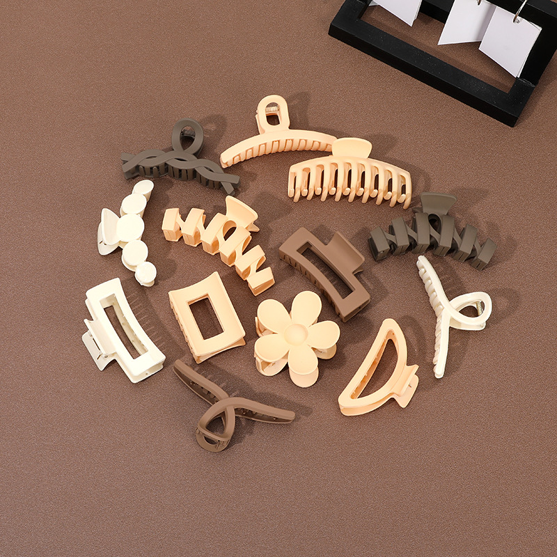 Ins Frosted Large Grab Clip Hairpin Women's Hair Accessories Elegant Temperament Superior Sense Shark Clip Hairpin Large Clip Headpiece