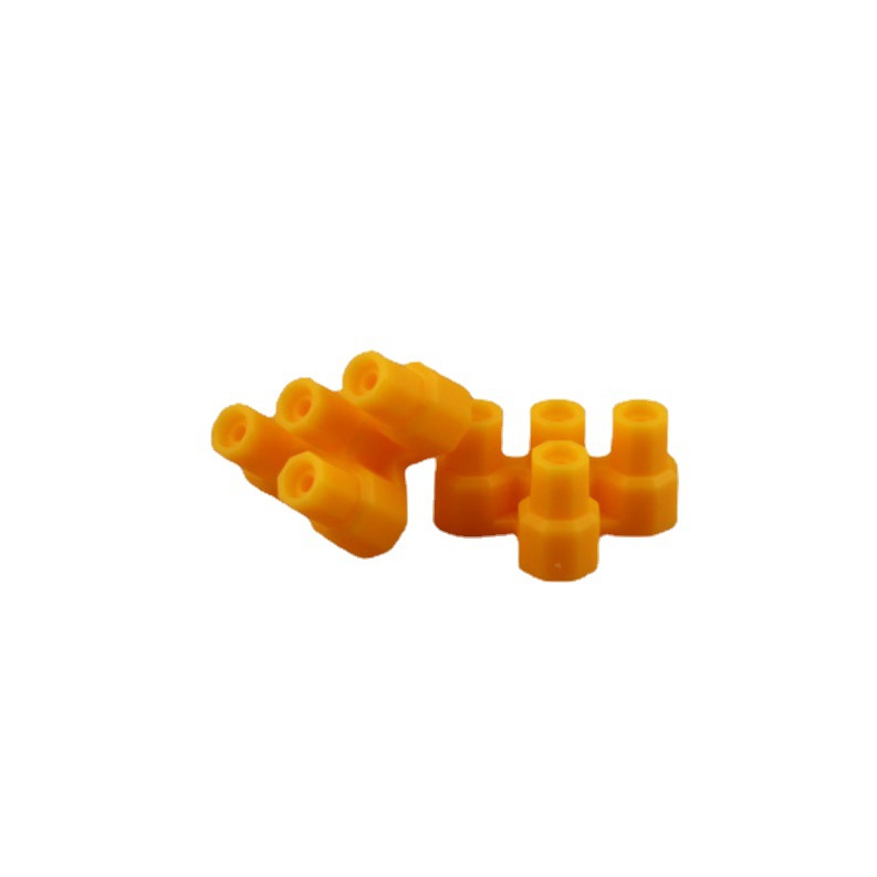 TX4Z302015 Soft Yellow T-shaped 4-column soft rubber building blocks, building block accessories, octagonal building blocks, universal building blocks Item Picture