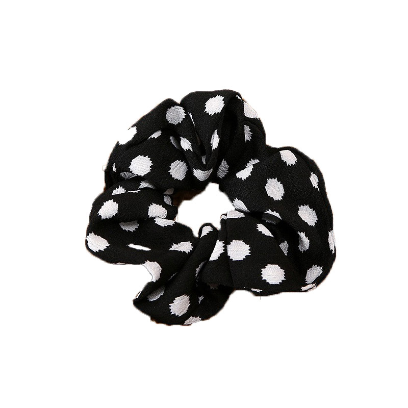 South Korea Dongdaemun Simple Fabric Headband Temperament Polka Dot Large Hair Band Fashion Ball Head Rope Girl Hair Accessories Item Picture