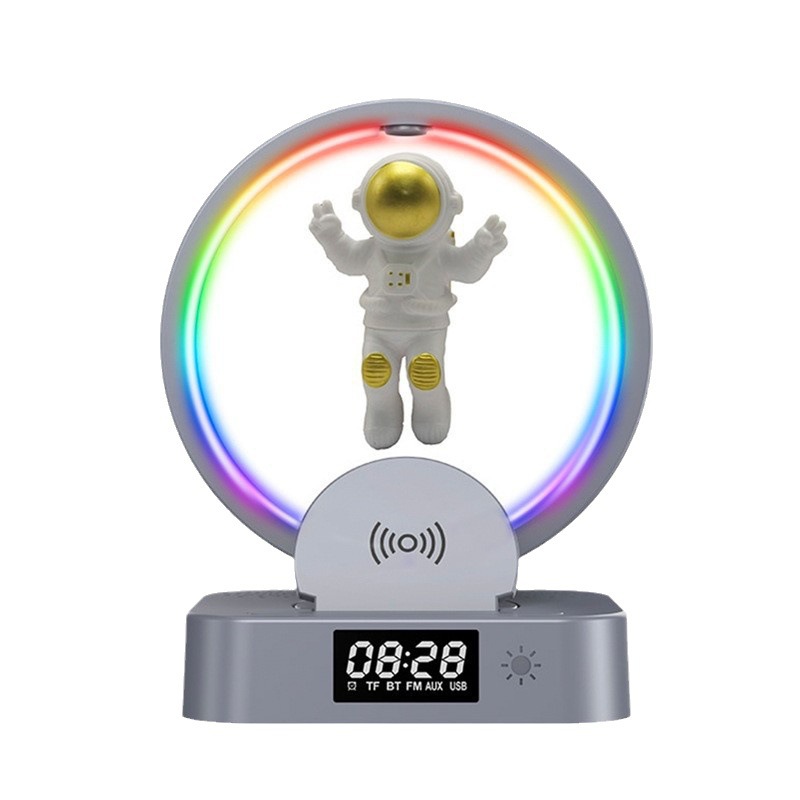 悬浮宇航员蓝牙时钟音箱太空人音响RGB无线充氛围灯详情图5