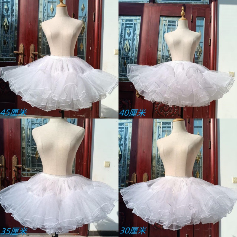 Lolita裙撑四层狗短款背带裙暴力无骨软纱撑COS洛丽塔裙撑衬裙