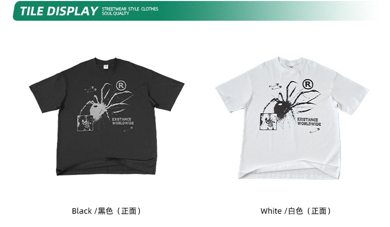 ARTIE男装|2026新品oversize宽松印花短袖t恤男美式潮牌圆领短袖T详情6