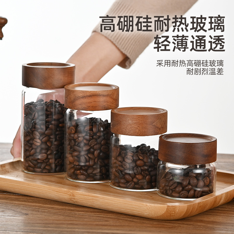 High Borosilicate Transparent Tape Cover Tea Tank Glass Storage Tank Tea Glass Tank Bamboo Storage Tank Daily Storage