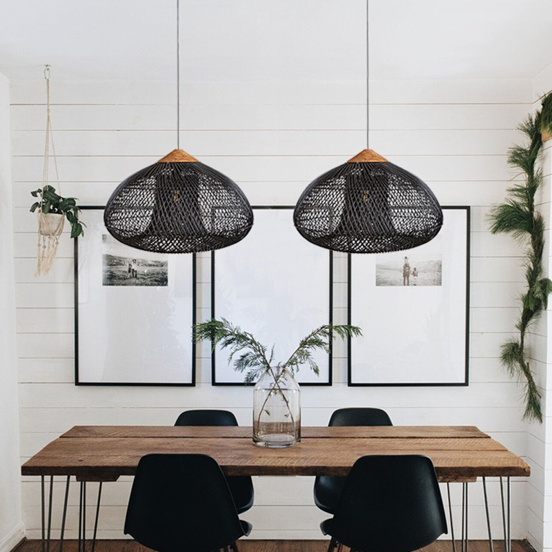 Southeast Asia Rattan Art Chandelier Japanese Restaurant Chandelier Custom Homestay Tea Room Zen Retro Rattan Hand-Woven Lights Specification drawing