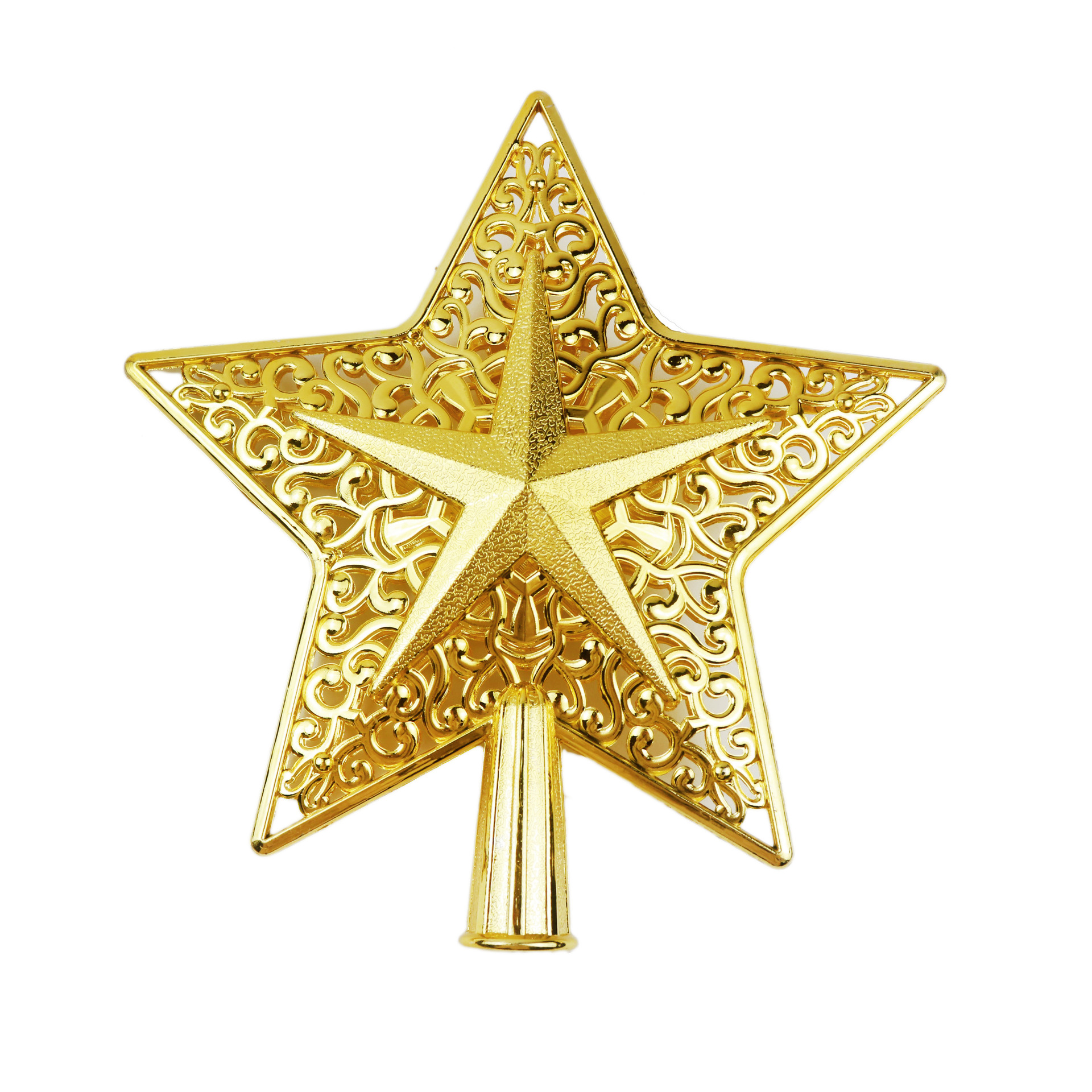 A 20cm wide hollowed-out three-dimensional light plate Christmas tree with a hand-decorated five-pointed star Christmas tree decoration star Application Scenario
