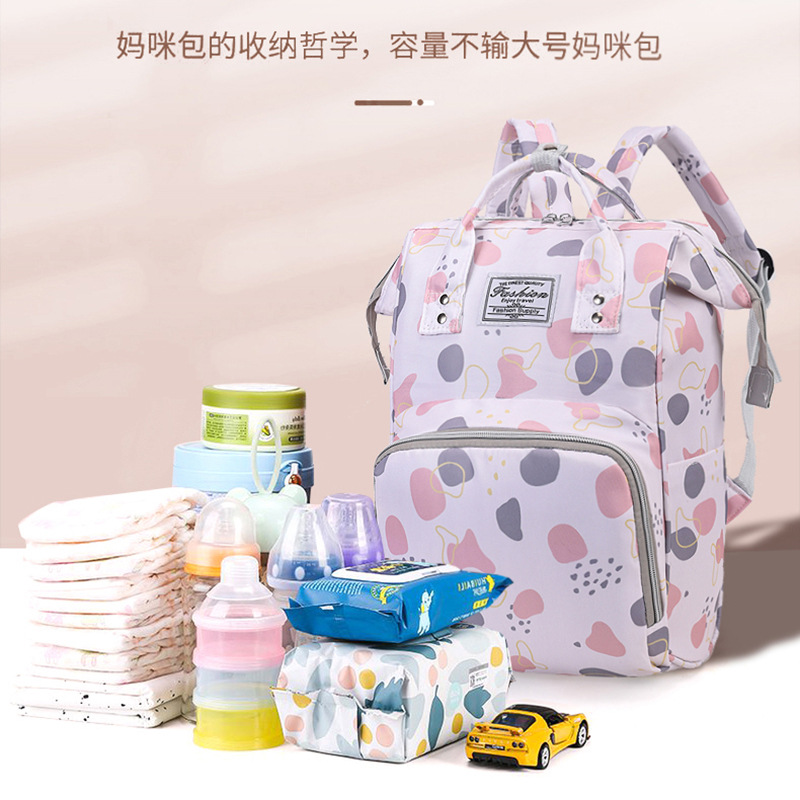 跨境批发妈咪双肩包大容量多功能高级感母婴包外出便携童车挂包详情图5