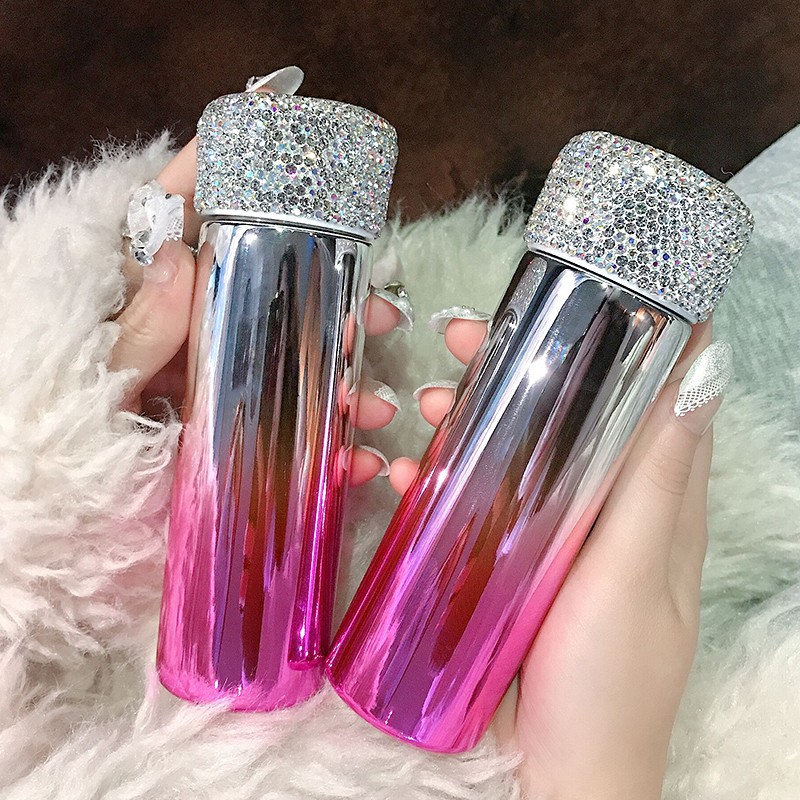 J7IB wholesale mini insulated Cup with water diamond, cute and small pocket, portable cup with diamond inlaid, high personality, high appearance level, light and convenient Specification image