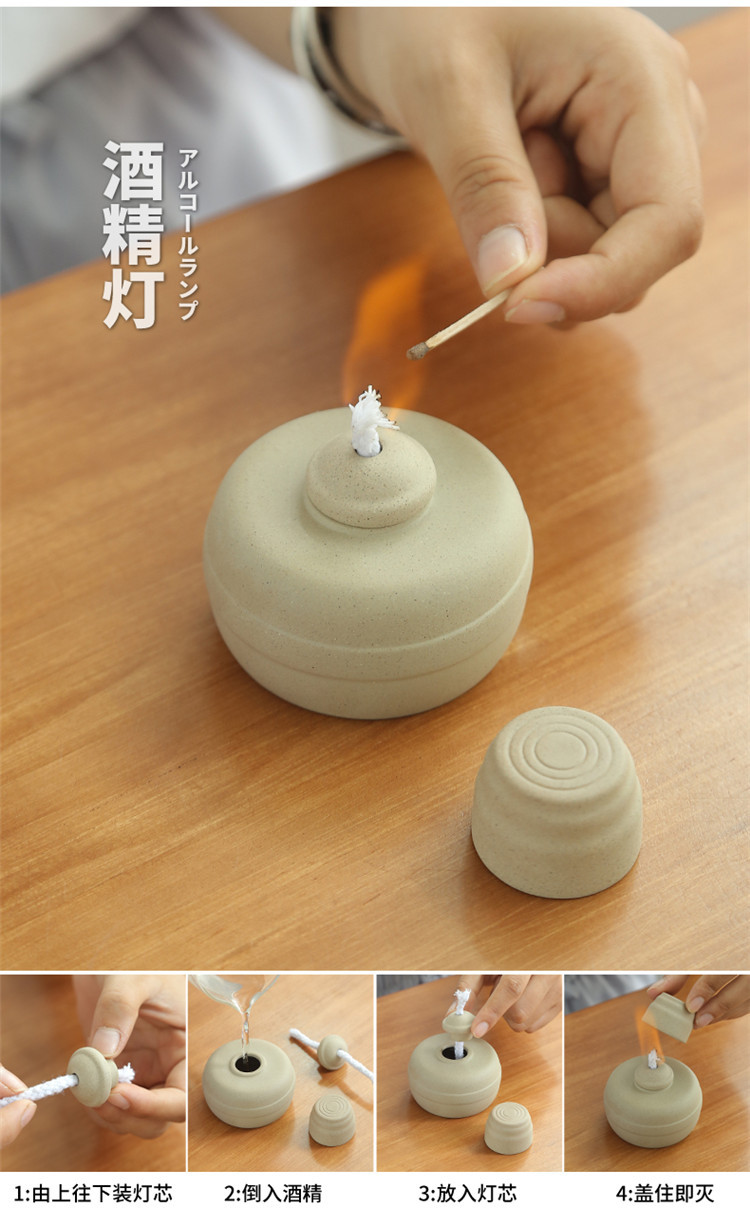 Thriving Ceramic wine warmer, old-fashioned wine cooker set, customized yellow wine utensils, logo souvenirs and souvenirs pic 7