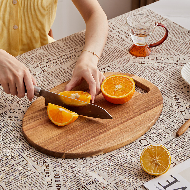 Cross-border acacia wood cutting board, walnut wood solid wood cutting board, cheese and cheese steak board, outdoor camping portable fruit board Specification image