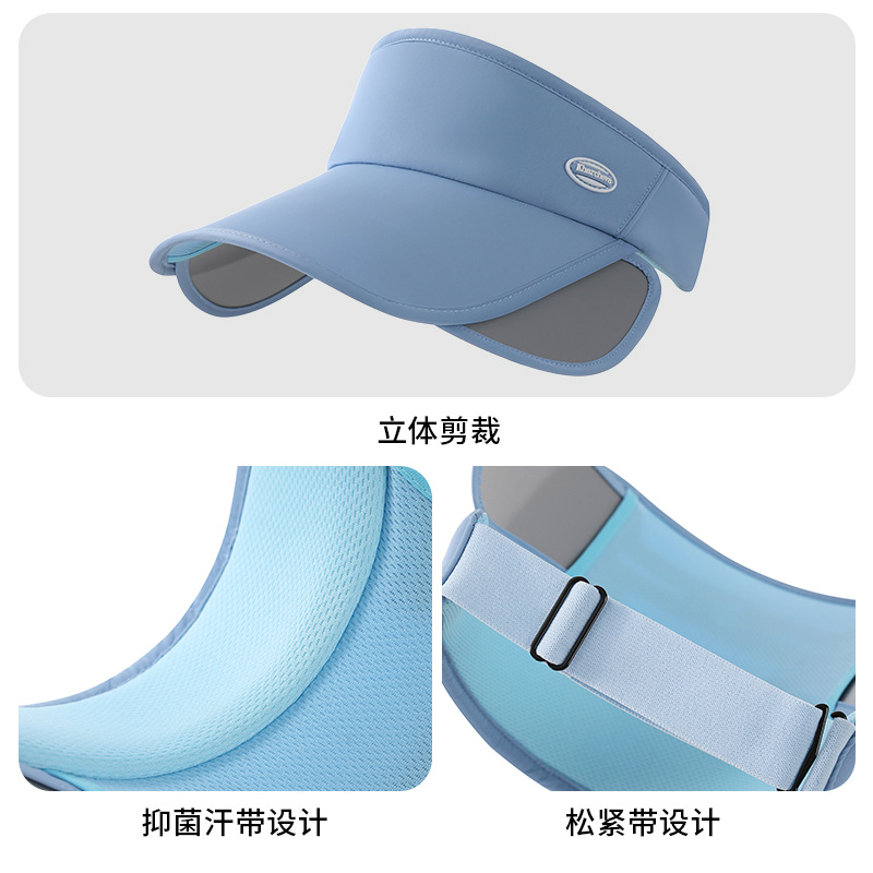 2023 New Telescopic Plate Empty Top Hat Women's Summer Sun Protection Uv Beach Riding Sun Hat Large Overhang Visor Application Scenario