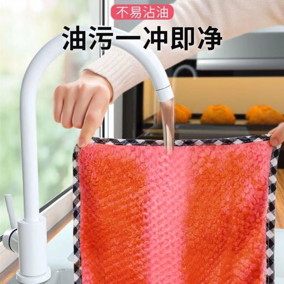 阳离子抹布不沾油不易掉毛吸水洗碗布厨房清洁加厚百洁布一件代发细节图