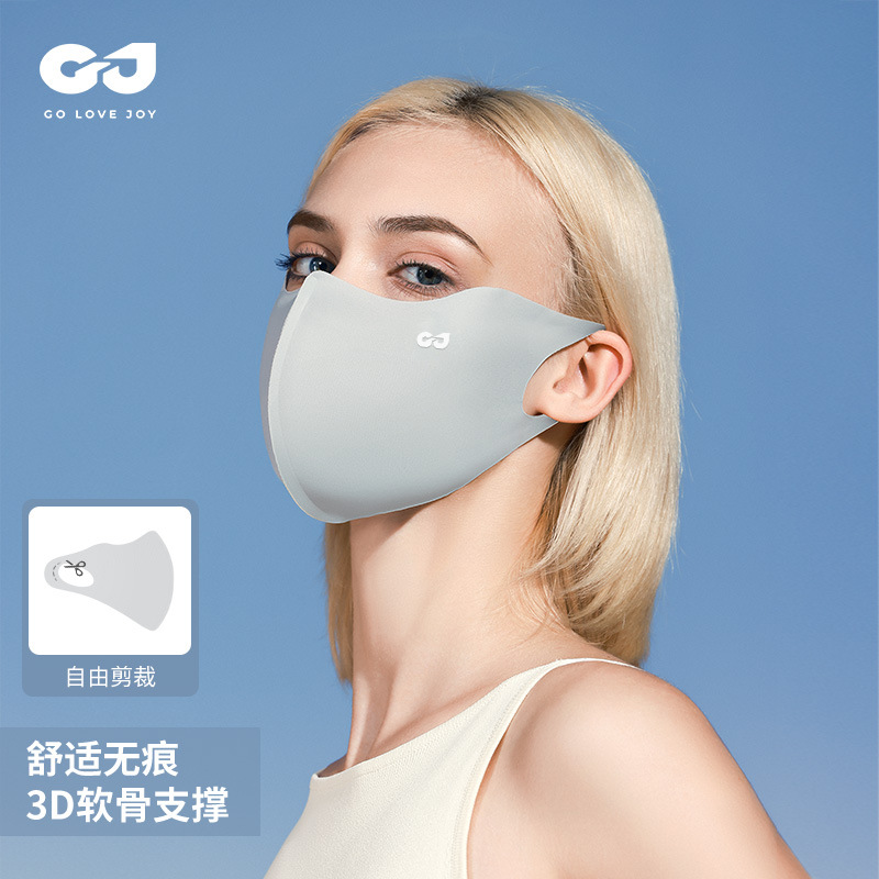夏季冰丝防晒口罩女防紫外线可裁剪防蹭妆无痕薄款透气面罩XKZ62