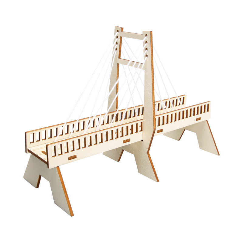 DIY handmade cable-stayed bridge, primary school students' mechanics, physics, STEAM science experiment equipment Item Picture