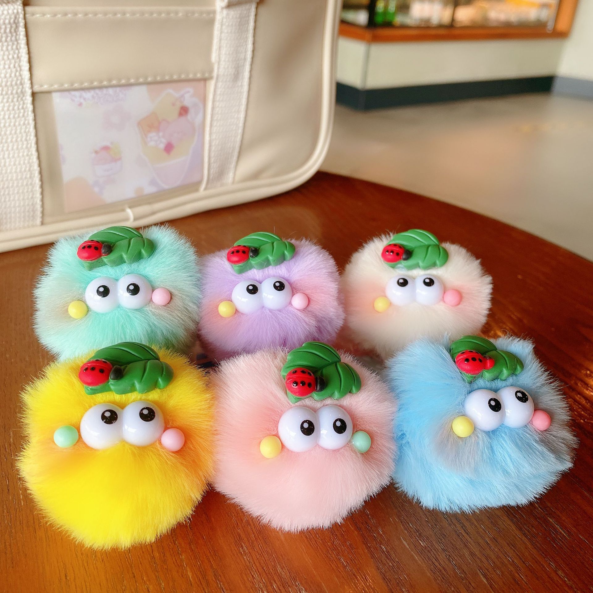 Hand-Made New Rainbow Elf Keychain Instagram Cute Student Bag Hanging Plush Car Pendant Specification drawing