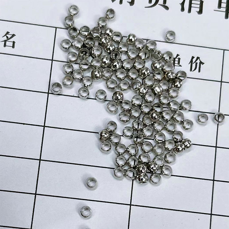 Circular positioning copper bead blanks can be gold-plated white K, pearlescent smooth surface, and hollow perforated copper bead stringing materials Specification image