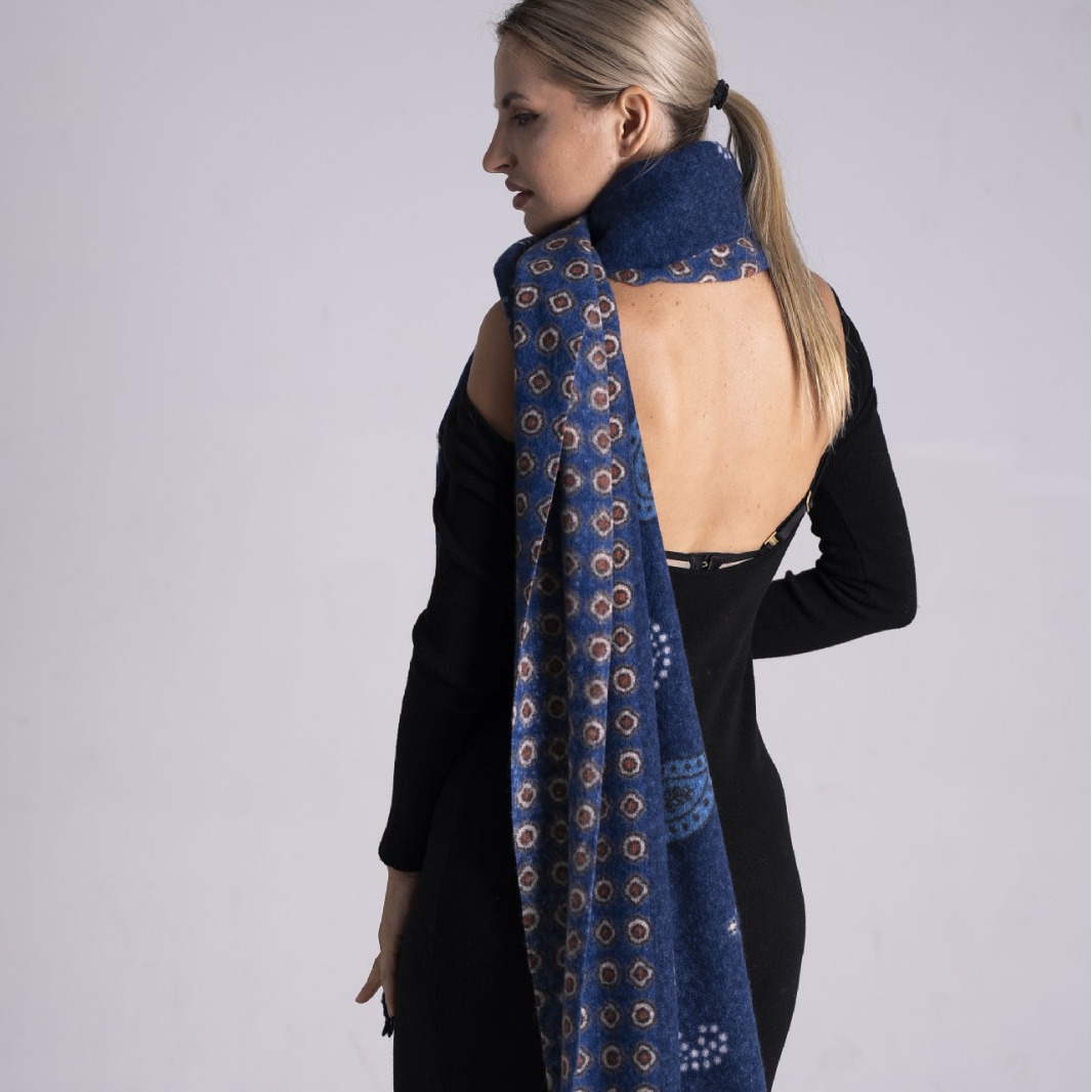European And American Girls High-Grade Head Scarf Autumn And Winter Elegant Shawl Long Knit Jerseyscarf Specification drawing