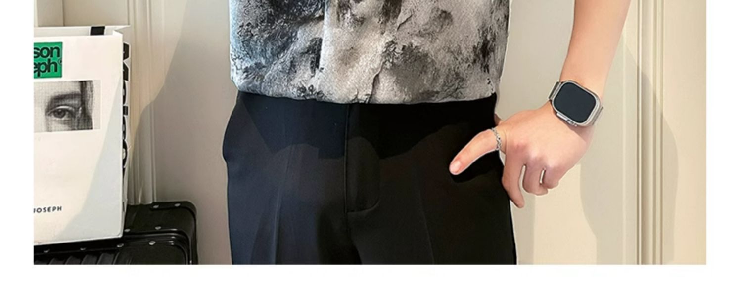 新中式国风衬衫男短袖休闲痞帅水墨扎染衬衣2025新款男士夏装上衣详情27