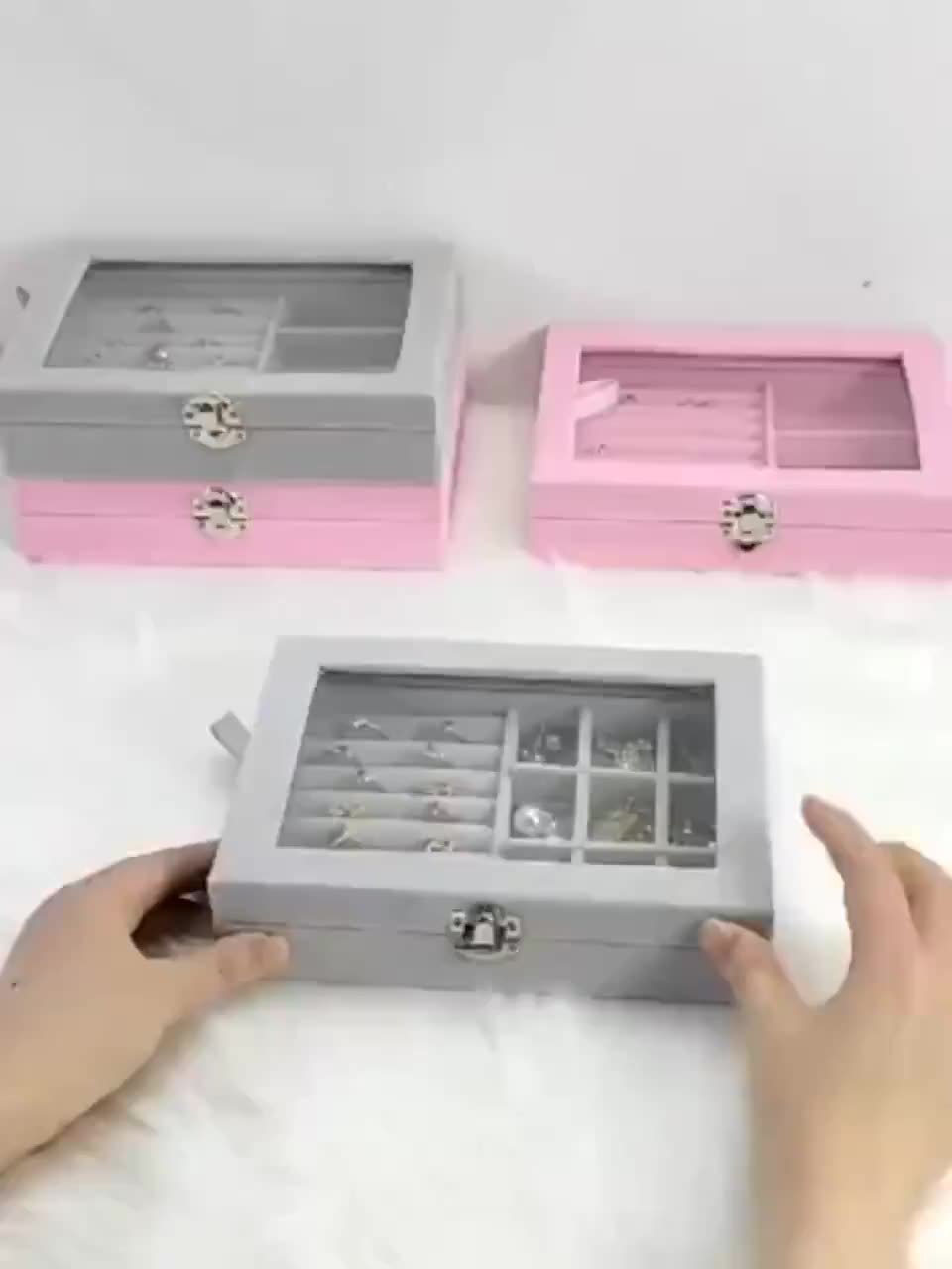 Fleece jewelry box caja de almacenamiento