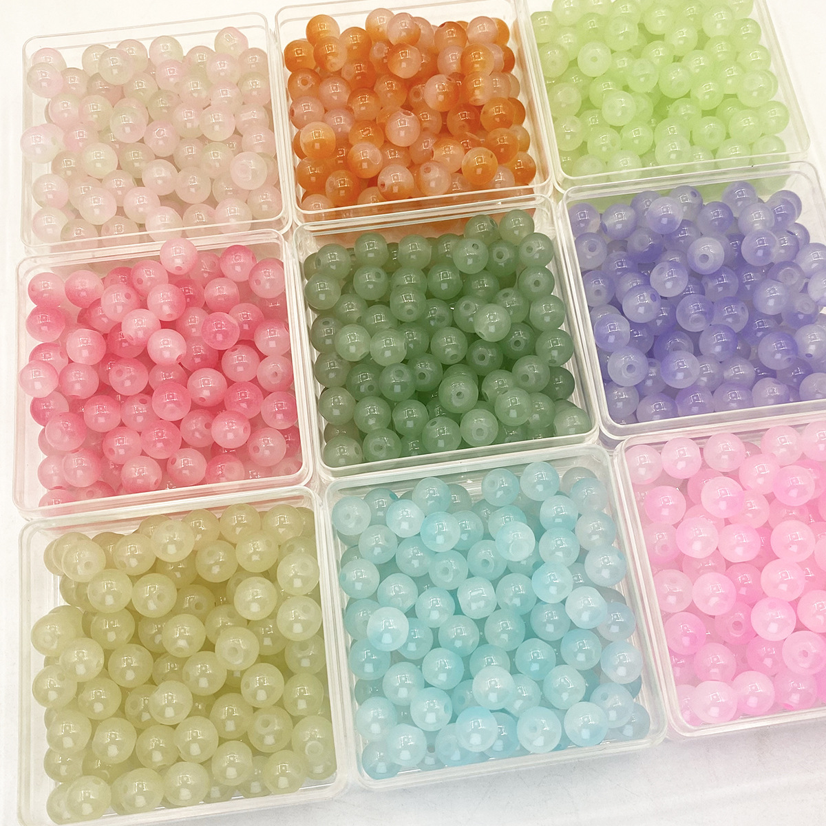 玻璃珠散批diy珠子水晶手串串珠手工朱砂散珠手链饰品配饰琉璃珠
