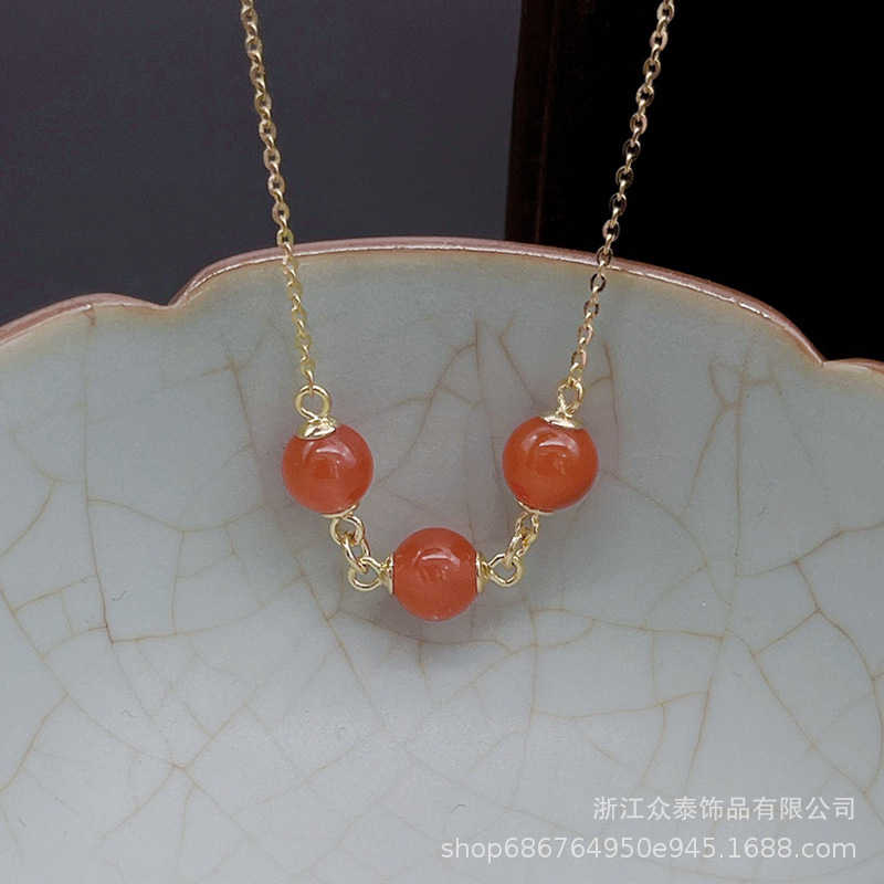 South red series Sichuan Daliangshan south red collarbone chain female simple fashion necklace women give mother gifts Specification drawing