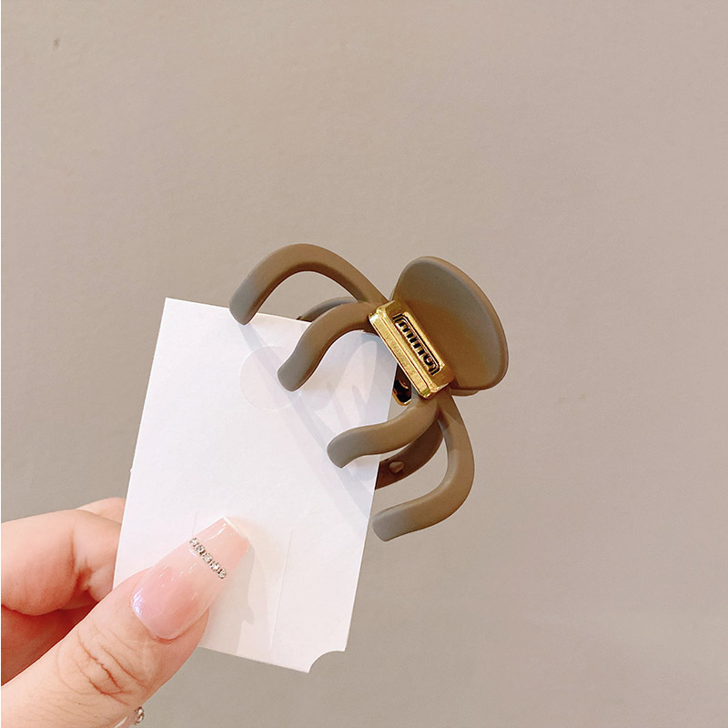 New Niche Design Letters Medium Size Pumpkin Grab Female Triangle Simple Texture Shark Clip Hair Grab Hair Specification drawing