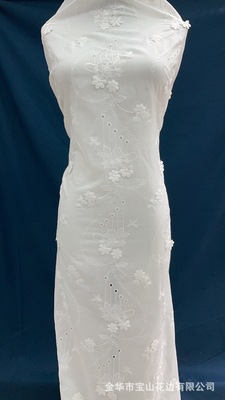 【一米起批】厂家现货直销飘花立体绣满福绣服装面料
