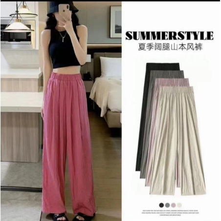 Summer New Large Size Yamamoto Pants High Waist Hanging Japanese Casual Everything Lazy Wind Women Wear Straight Leg Wide Leg Pants Specification drawing