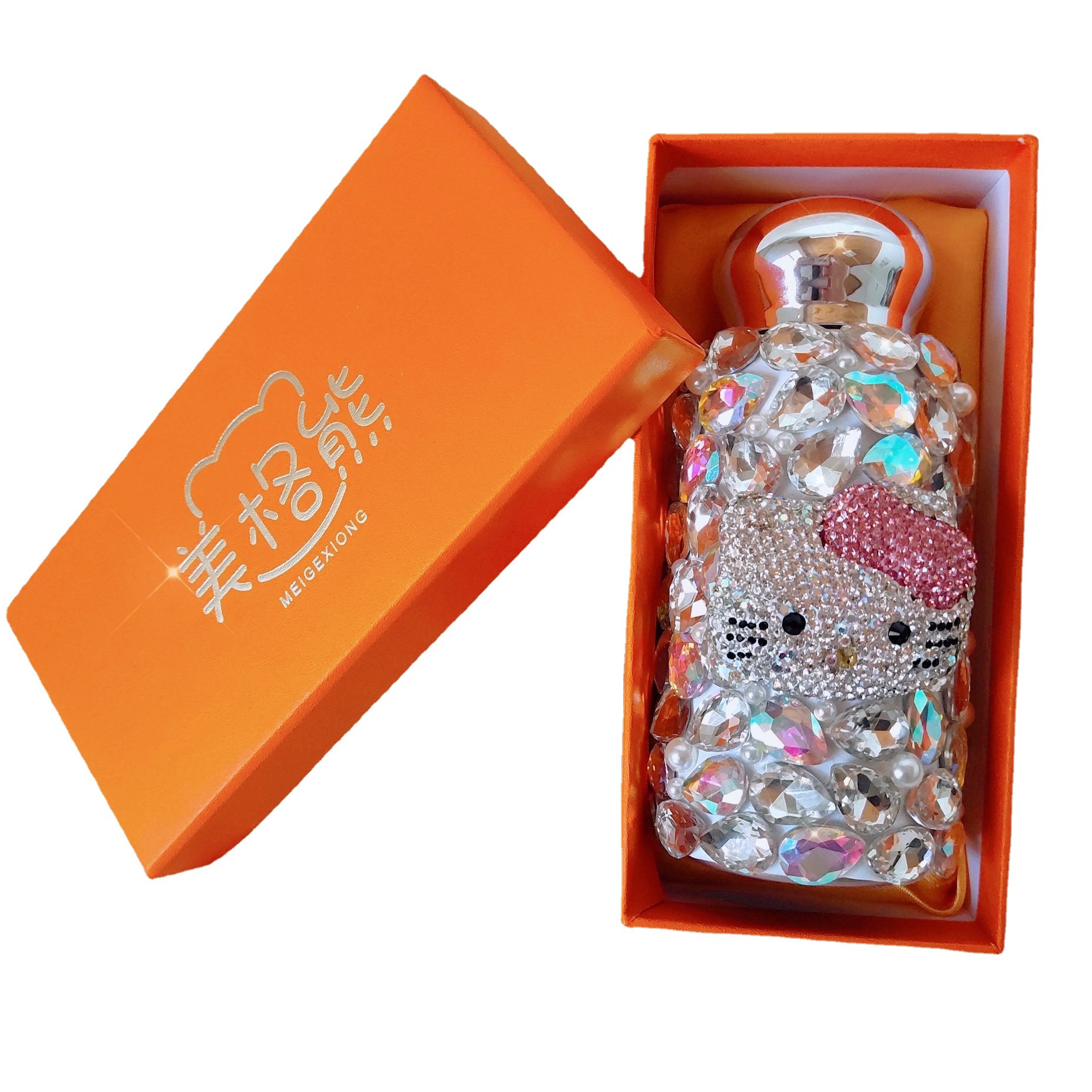 New Cat-head Tai O diamond water cup, diamond-encrusted stainless steel insulated cup, large capacity, high appearance level, 260ml pocket cup Item Picture